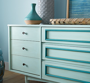 Cabinet painted in Blue Juniper RF160-01