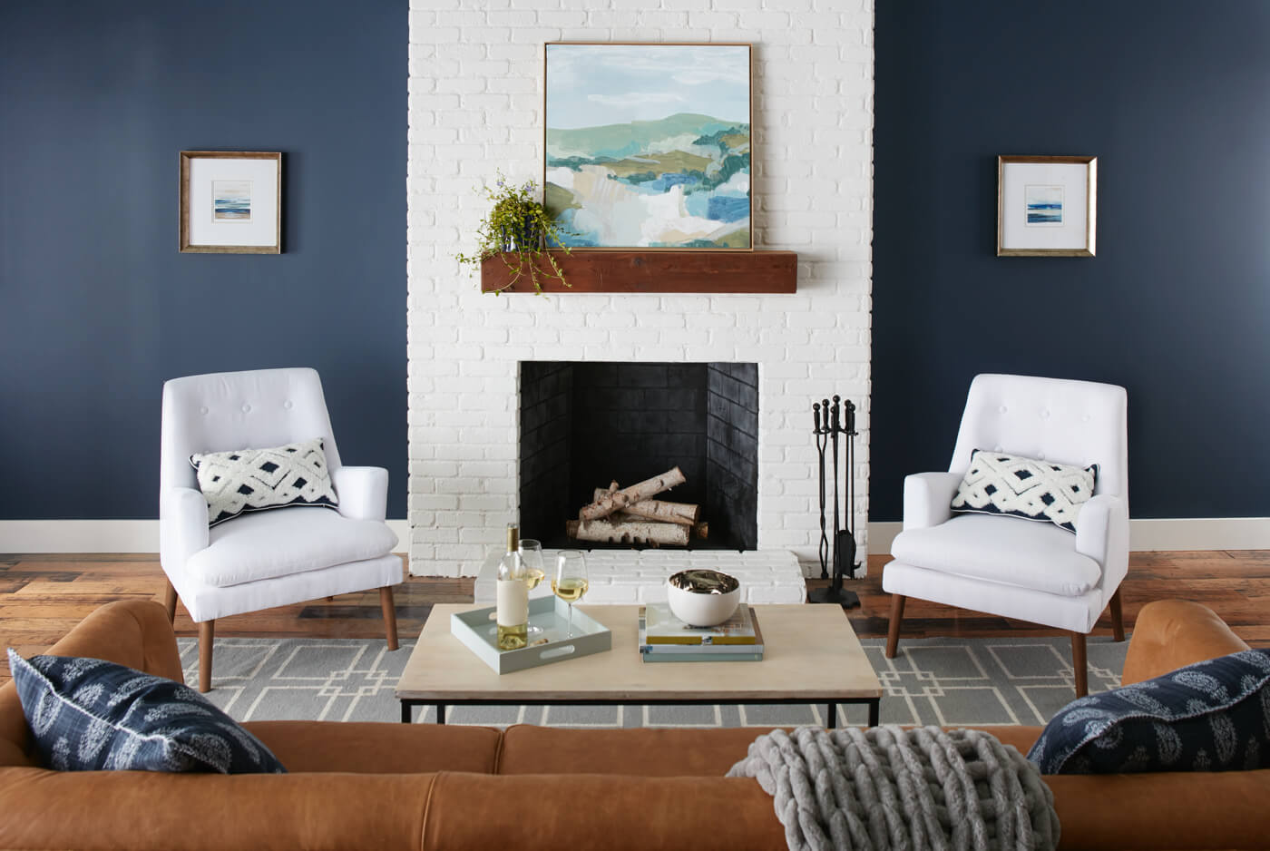 Finished image room and fireplace