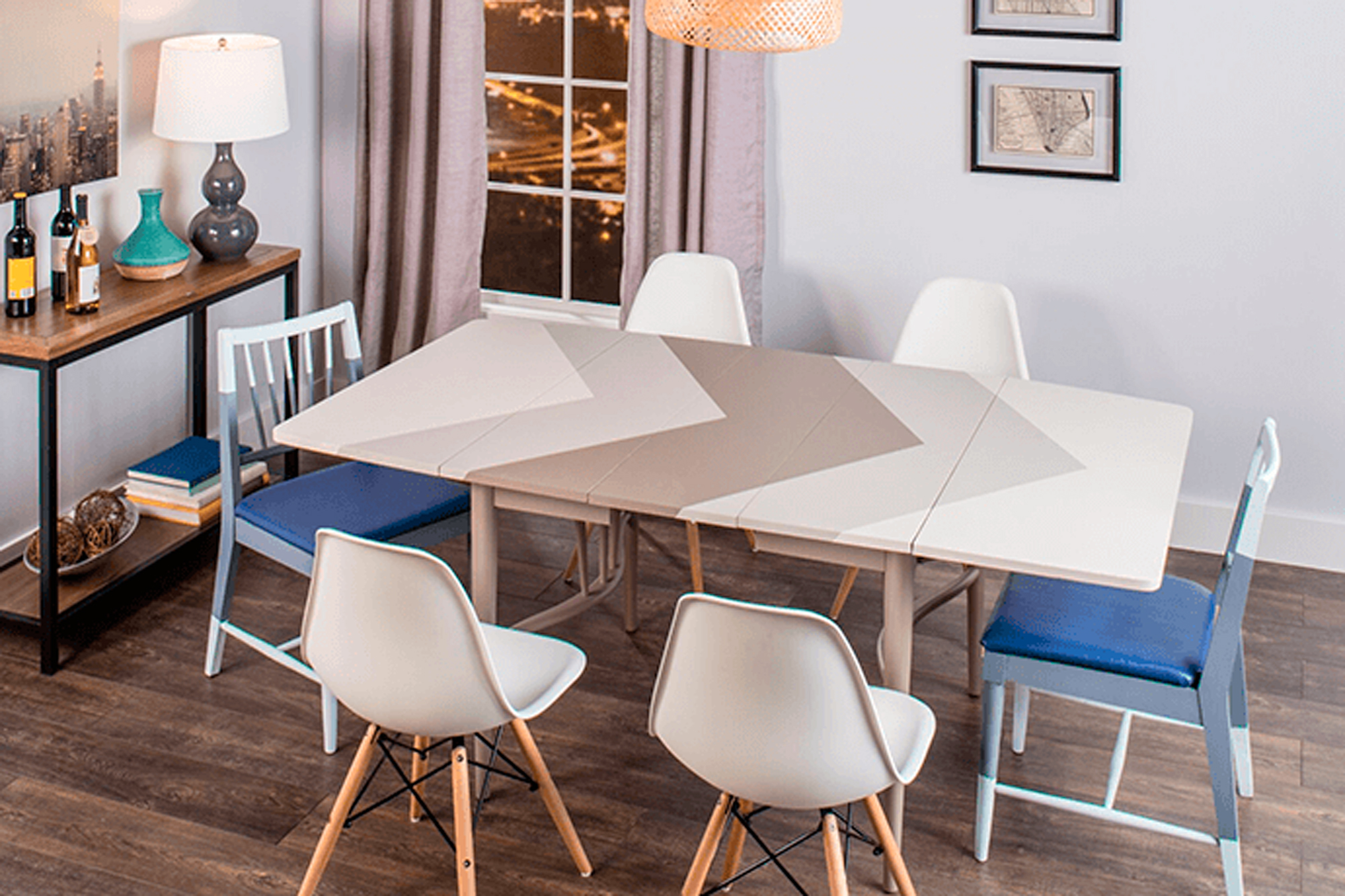 Aerial view of dining room table