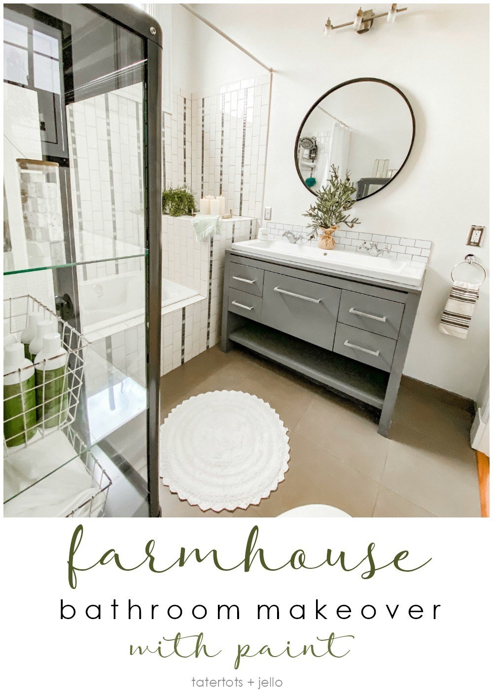 Farmhouse style bathroom makeover