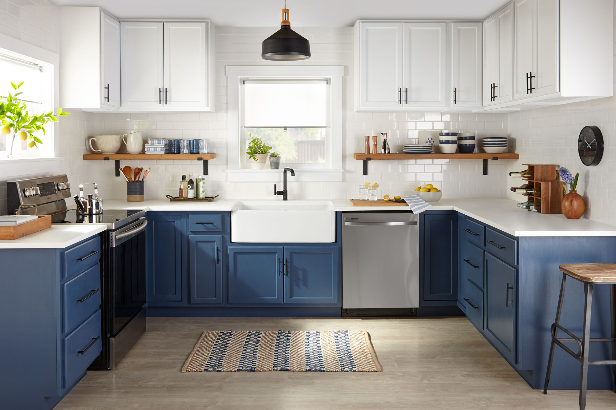 Modern Blue Farmhouse Kitchen After