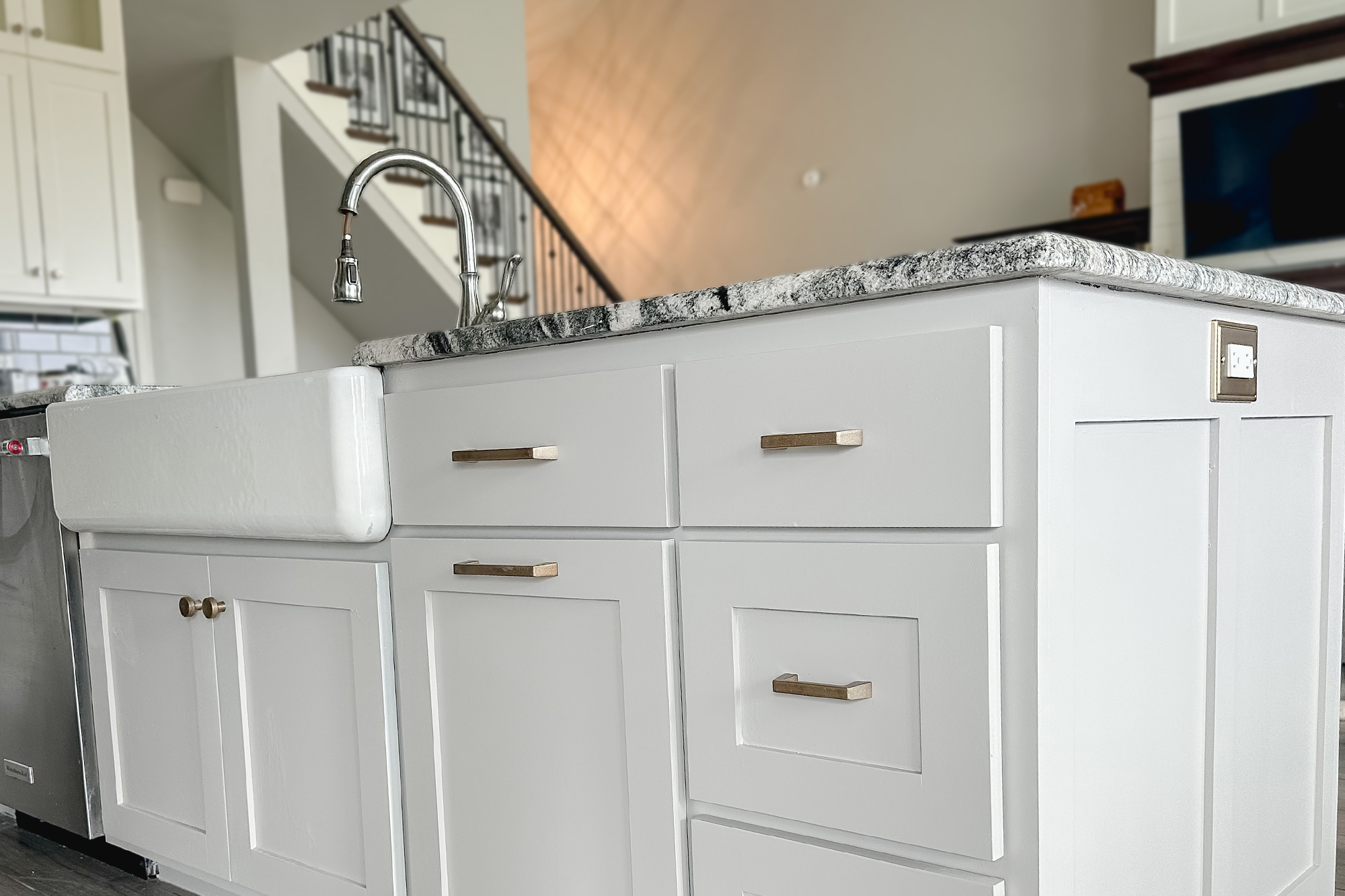 Image of finished kitchen cabinets.