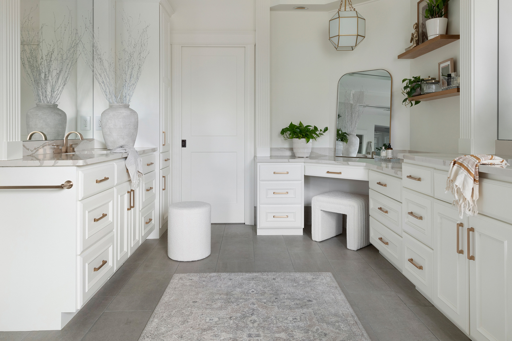 White Bathroom Counters and Drawers