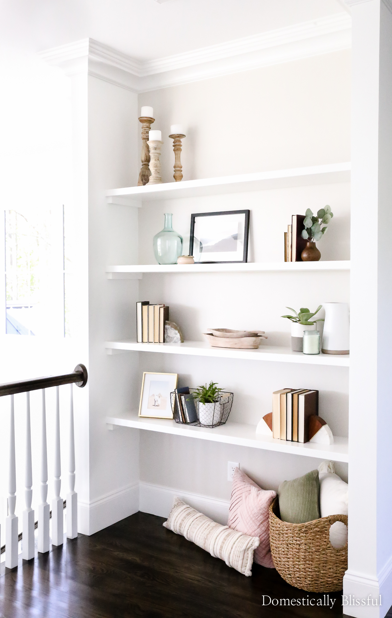DIY Wall-to-Wall Floating Shelves