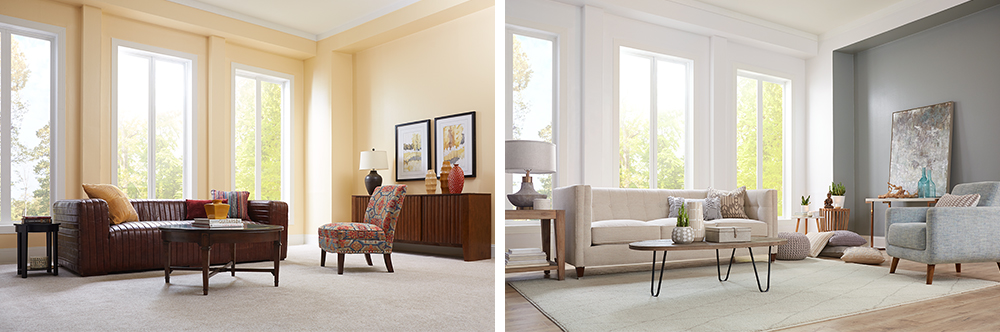Living Room Makeover with Meditation in Mind Before and After